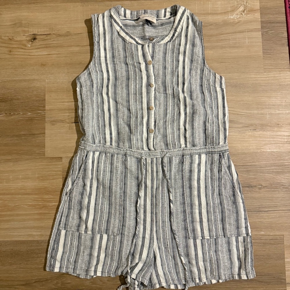 100% Cotton Summer Staple Coastal Beach Coverup Romper Size M Universal Thread